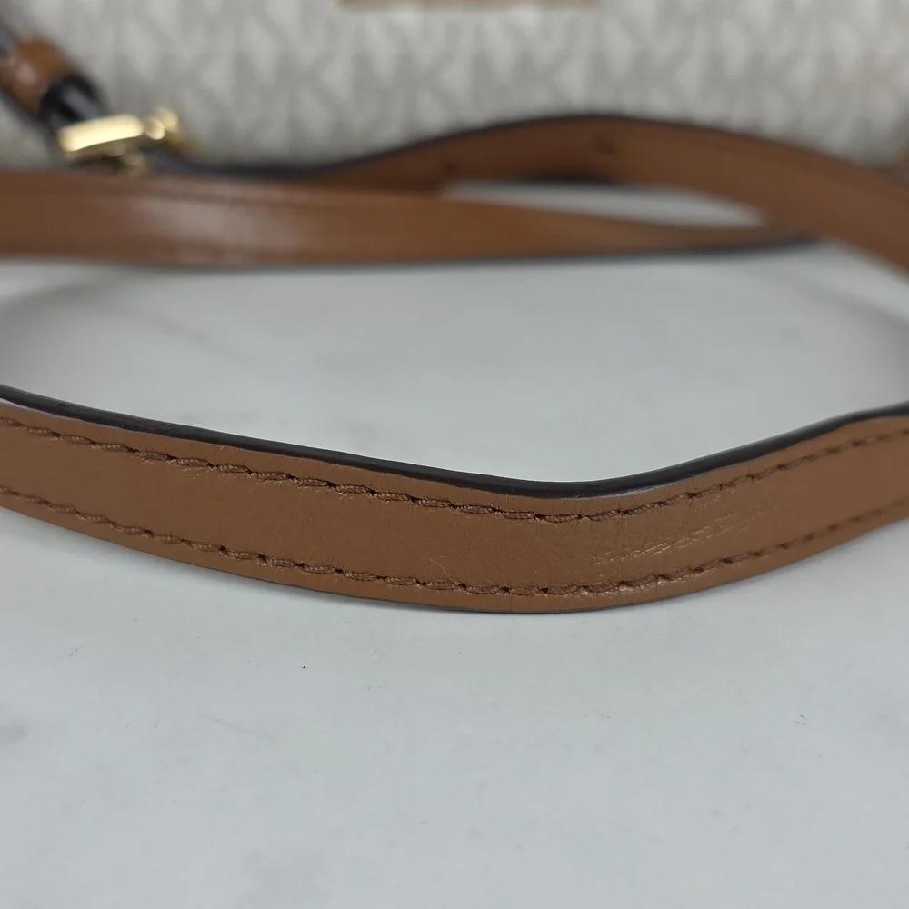 MICHAEL KORS VANILLA TAN‎ LOGO BAG LEXINGTON CROSSBODY SHOULDER PURSE GUC